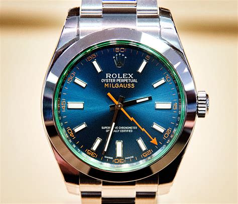 rolex blauw rood|rolex milgauss blue.